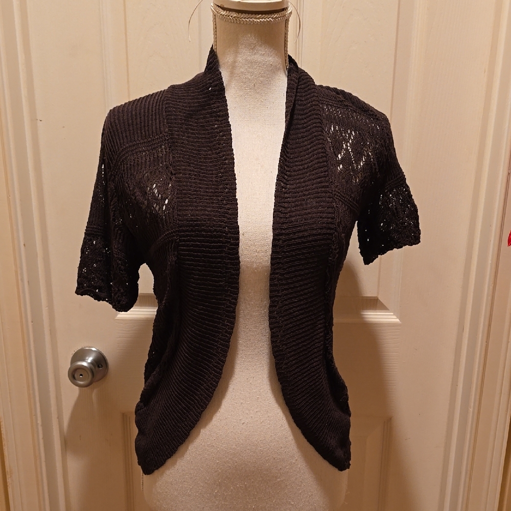 BINA Elegant Brown Knit Shrug